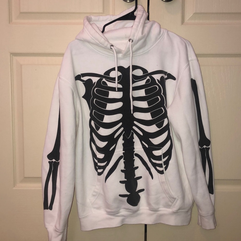 Skeleton hoodie (white) men’s (M) used
